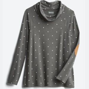 41 Hawthorn Marven Cowl Neck Elbow Patch Knit Top